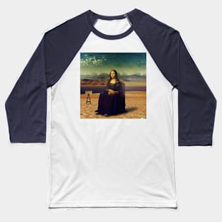 Mona Lisa Full Size Painting V2 Baseball T-Shirt